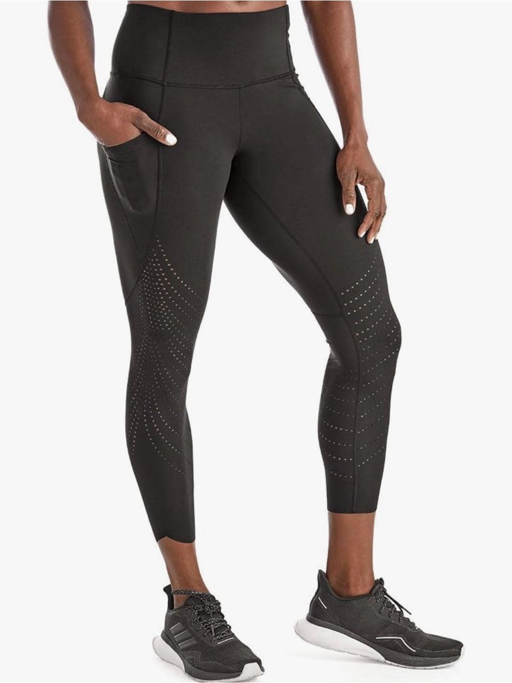 High-Waist Black Performance Leggings with Side Pocket XXL